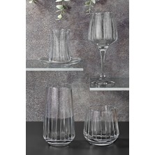 S Glass 31 Parça 6 Kişilik Çubuk El Dekor Kristal Kesme Cam Su Takımı