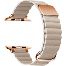 ZORE ​​​watch 7 45MM Uyumlu Krd-78 Pu Deri Kordon Strap Kayış - KREM-8680436650165-MLTD84077