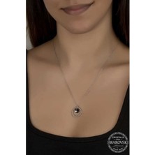 Caseras Kristal Taşlı Halka Gümüş Kadın Kolye CSR2184897