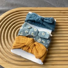 Uretti - Derya 5189 4369 Kız Çocuk 3' Lü Renkli Bandana Set - 0 / 2 Yaş