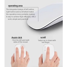 Dokunmatik Şarjlı Kablosuz Mouse Apple macbook Uyumlu Magic Mouse Özellikli Uzun Şarj Süresi Siyah
