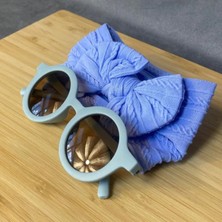 Uretti - Derya 5189 1983 Kız Çocuk Bandana ve Güneş Gözlüğü Set - Mavi