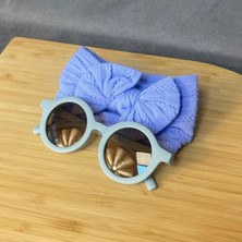 Uretti - Derya 5189 1983 Kız Çocuk Bandana ve Güneş Gözlüğü Set - Mavi