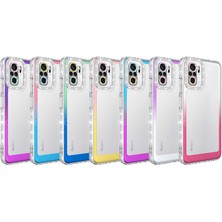 Xiaomi Redmi Note 10S Kılıf Simli ve Renk Geçiş Tasarımlı Lens Korumalı Zore Park Kapak-Pembe-Mavi-8