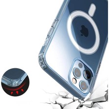 Apple iPhone 14 Kılıf Magsafe Şarj Özellikli Şeffaf Sert Pc Zore Embos KAPAK-RENKSIZ-8680436655986-M