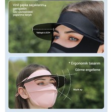 Youxuan Açık Tam Yüz Güneş Koruyucu Güneşlik Buz Ipek Uv Şapka Maskesi (Yurt Dışından)