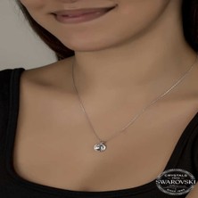 Caseras Kristal Taşlı Çerçeveli Gümüş Kadın Kolye CSR2184689
