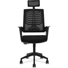 OMS Büro Liva Siyah Şerit File Ofis Yönetici Koltuğu