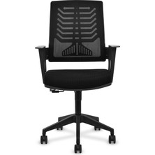 OMS Büro Liva Siyah Şerit File Ofis Çalışma Koltuğu