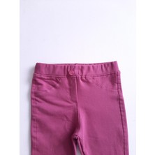 Timi Kids Kız Çocuk Beli Lastikli Pamuklu Esnek Kışlık Kumaş Tayt Pantolon