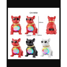 Bulldog Köpekli Karikatür Hoparlör Kırmızı Subwoofer Kablosuz Rgb 3D Ses Kalitesi Surround Hoparlör