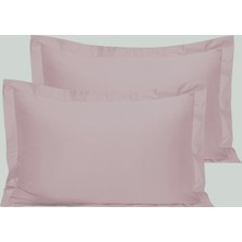 Makiteks %100 Pamuklu Volanlı Süs Dikişli Açık Lila 2 Adet 50 x 70 Yastık Kılıfı