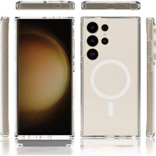 Galaxy S24 Ultra Kılıf Magsafe Şarj Özellikli Şeffaf Sert Pc Zore Embos KAPAK-RENKSIZ-8680436748367-