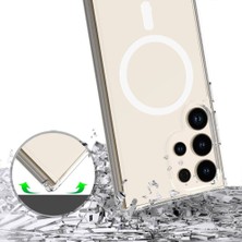 Galaxy S24 Ultra Kılıf Magsafe Şarj Özellikli Şeffaf Sert Pc Zore Embos KAPAK-RENKSIZ-8680436748367-