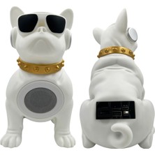 Bulldog Köpekli Karikatür Hoparlör Beyaz Subwoofer Kablosuz Rgb 3D Ses Kalitesi Surround Hoparlör