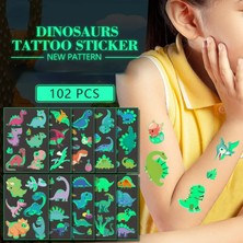 Wanglm WS-Y094 Popüler Dinozor Aydınlık Boya Dövme Etiket Çocuk Kız Karikatür Eğlenceli Tyrannosaurus Su Geçirmez Geçici Floresan Glow Oyuncaklar (Yurt Dışından)