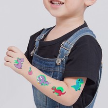 Wanglm WS-Y094 Popüler Dinozor Aydınlık Boya Dövme Etiket Çocuk Kız Karikatür Eğlenceli Tyrannosaurus Su Geçirmez Geçici Floresan Glow Oyuncaklar (Yurt Dışından)