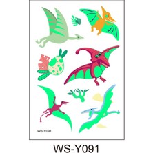 Wanglm WS-Y094 Popüler Dinozor Aydınlık Boya Dövme Etiket Çocuk Kız Karikatür Eğlenceli Tyrannosaurus Su Geçirmez Geçici Floresan Glow Oyuncaklar (Yurt Dışından)