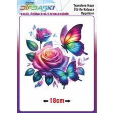 F17 Ajans Renkli Gül Ütü ile Yapışan Tekstil Dtf Baskı