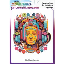 F17 Ajans Ütü ile Yapışan Vintage Bohemian Tekstil Dtf Baskı