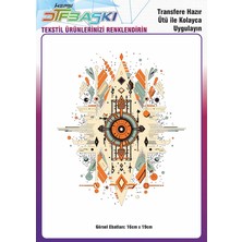 F17 Ajans Ütü ile Yapışan Vintage Bohemian Tekstil Dtf Baskı