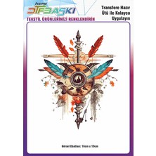 F17 Ajans Ütü ile Yapışan Vintage Bohemian Tekstil Dtf Baskı
