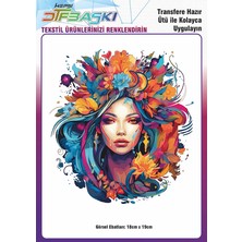 F17 Ajans Ütü ile Yapışan Vintage Bohemian Tekstil Dtf Baskı