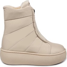 Jump 60122 Suya Dayanıklı Bej Kadın Kar Botu Kaydırmaz Taban ile Konforlu Outdoor Kullanım için