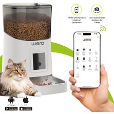 Wero Akıllı Kedi/Köpek Mama Kabı Pro (Geliştirilmiş 2025 versiyon) 1080p Ayarlanabilir Kamera, 6 Lt, Wifi Kontrol, Pet Feeder, Metal Kase