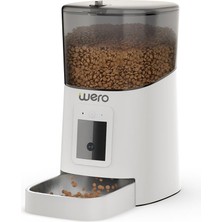Wero Akıllı Kedi/Köpek Mama Kabı Pro (Geliştirilmiş 2025 versiyon) 1080p Ayarlanabilir Kamera, 6 Lt, Wifi Kontrol, Pet Feeder, Metal Kase