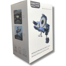 CARETECH CT-M01 Telefon Tutucu Titreşim Önleyici Aliminyum Motosiklet Gidon Ayna Montajlı 360° Ayarlanabilir
