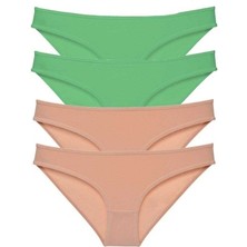 Mbb E-Ticaret 4 Adet Süper Eko Set Likralı Kadın Slip Külot Yeşil Ten