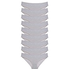 Mbb E-Ticaret 9 Adet Süper Eko Set Likralı Kadın Slip Külot Gri