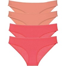 Mbb E-Ticaret 4 Adet Eko Set Likralı Kadın Slip Külot Pudra Fuşya