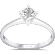 Keops Pırlanta D Renk 0.30 Karat Pırlanta Tektaş Yüzük - Hrd Sertifikalı