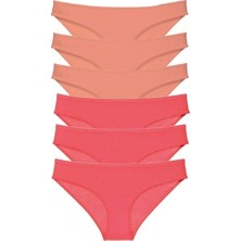 Mbb E-Ticaret 6 Adet Süper Eko Set Likralı Kadın Slip Külot Pudra Fuşya