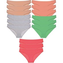 Mbb E-Ticaret 15 Adet Süper Eko Set Likralı Kadın Slip Külot Soft Renkler