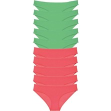 Mbb E-Ticaret 10 Adet Eko Set Likralı Kadın Slip Külot Yeşil Fuşya