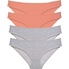 Mbb E-Ticaret 4 Adet Süper Eko Set Likralı Kadın Slip Külot Pudra Gri