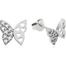 Caseras Gümüş Çivili Kelebek Küpe CSR2181972