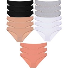 Mbb E-Ticaret 15 Adet Süper Eko Set Likralı Kadın Slip Külot Siyah Ten Gri Beyaz Pudra