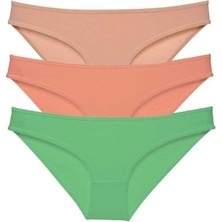 Mbb E-Ticaret 3 Adet Süper Eko Set Likralı Kadın Slip Külot Ten Pudra Yeşil