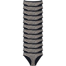 Mbb E-Ticaret 9 Adet Leopar Desenli Likralı Yumuşak Dokulu Kadın Slip Külot