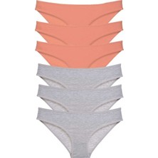 Mbb E-Ticaret 6 Adet Süper Eko Set Likralı Kadın Slip Külot Pudra Gri