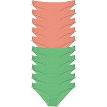 Mbb E-Ticaret 10 Adet Eko Set Likralı Kadın Slip Külot Pudra Yeşil