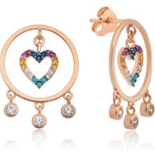 Caseras Gümüş Kalpli Halka Kadın Küpe CSR2182766