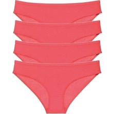 Mbb E-Ticaret 4 Adet Süper Eko Set Likralı Kadın Slip Külot Kırmızı