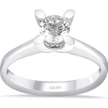 Keops Pırlanta D Renk 0.60 Karat Pırlanta Tektaş Yüzük - Hrd Sertifikalı