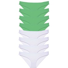 Mbb E-Ticaret 8 Adet Eko Set Likralı Kadın Slip Külot Yeşil Beyaz