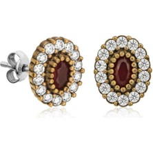 Caseras Gümüş Otantik Oval Çivili Kadın Küpe CSR2183795